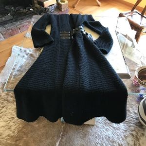 Mode international hi fashion long knit Coat